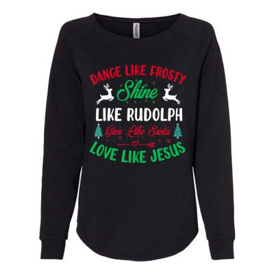 Shine Like Rudolph Love Like Jesus Christmas Womens California Wash Sweatshirt