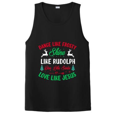 Shine Like Rudolph Love Like Jesus Christmas PosiCharge Competitor Tank