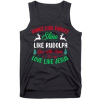 Shine Like Rudolph Love Like Jesus Christmas Tank Top