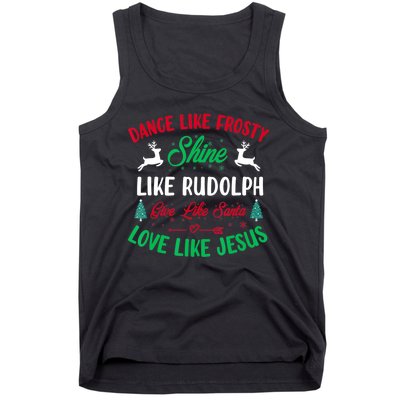 Shine Like Rudolph Love Like Jesus Christmas Tank Top