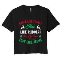 Shine Like Rudolph Love Like Jesus Christmas Women's Crop Top Tee