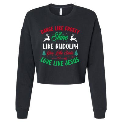 Shine Like Rudolph Love Like Jesus Christmas Cropped Pullover Crew