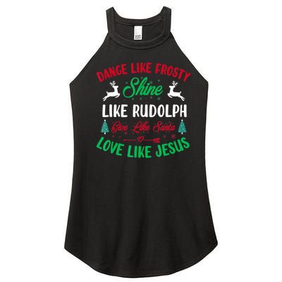 Shine Like Rudolph Love Like Jesus Christmas Women's Perfect Tri Rocker Tank