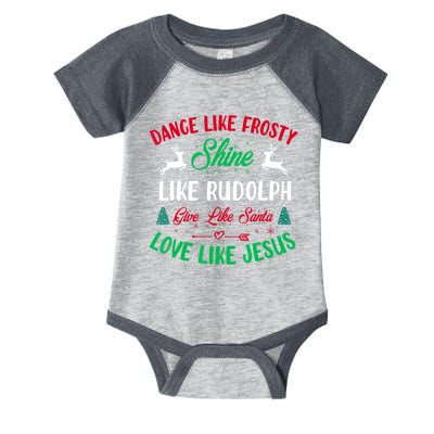 Shine Like Rudolph Love Like Jesus Christmas Infant Baby Jersey Bodysuit