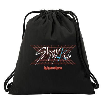 Stray Lollapalooza Retro Grid Logo Festival Drawstring Bag