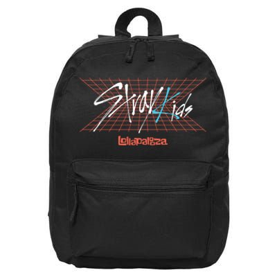 Stray Lollapalooza Retro Grid Logo Festival 16 in Basic Backpack