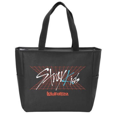 Stray Lollapalooza Retro Grid Logo Festival Zip Tote Bag