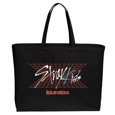 Stray Lollapalooza Retro Grid Logo Festival Cotton Canvas Jumbo Tote