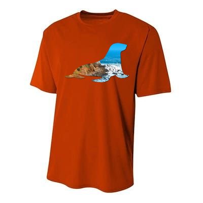 Sea Lion Seal Lovers Silhouette Earth Day And Ocean Week Gift Performance Sprint T-Shirt