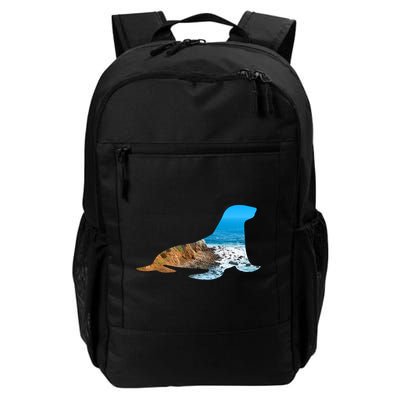 Sea Lion Seal Lovers Silhouette Earth Day And Ocean Week Gift Backpack