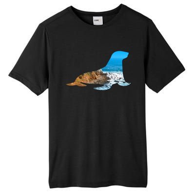 Sea Lion Seal Lovers Silhouette Earth Day And Ocean Week Gift Tall Fusion ChromaSoft Performance T-Shirt