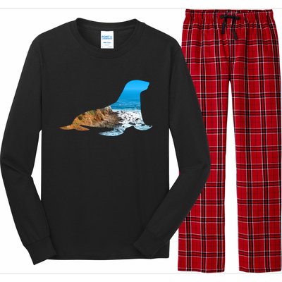 Sea Lion Seal Lovers Silhouette Earth Day And Ocean Week Gift Long Sleeve Pajama Set