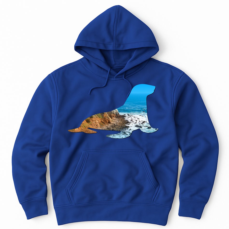 Sea Lion Seal Lovers Silhouette Earth Day And Ocean Week Gift Hoodie