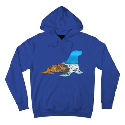 Sea Lion Seal Lovers Silhouette Earth Day And Ocean Week Gift Hoodie