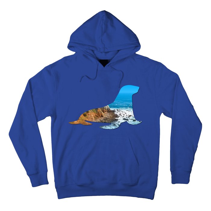 Sea Lion Seal Lovers Silhouette Earth Day And Ocean Week Gift Hoodie