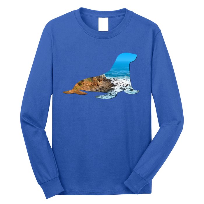 Sea Lion Seal Lovers Silhouette Earth Day And Ocean Week Gift Long Sleeve Shirt