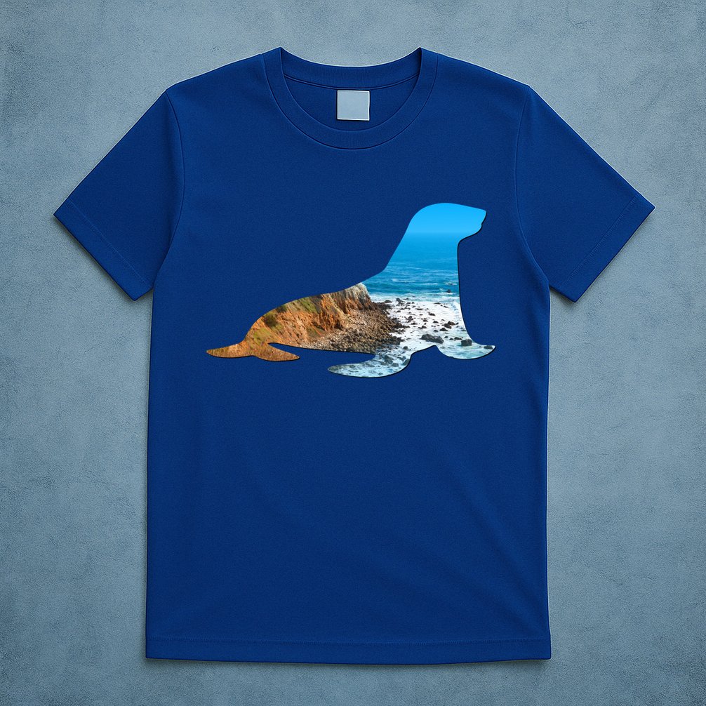 Sea Lion Seal Lovers Silhouette Earth Day And Ocean Week Gift T-Shirt