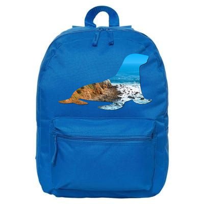 Sea Lion Seal Lovers Silhouette Earth Day And Ocean Week Gift 16 in Basic Backpack