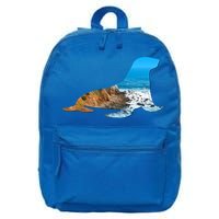 Sea Lion Seal Lovers Silhouette Earth Day And Ocean Week Gift 16 in Basic Backpack