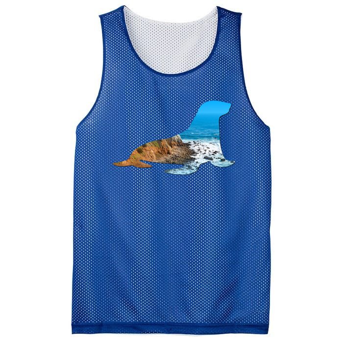 Sea Lion Seal Lovers Silhouette Earth Day And Ocean Week Gift Mesh Reversible Basketball Jersey Tank