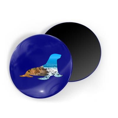 Sea Lion Seal Lovers Silhouette Earth Day And Ocean Week Gift Magnet