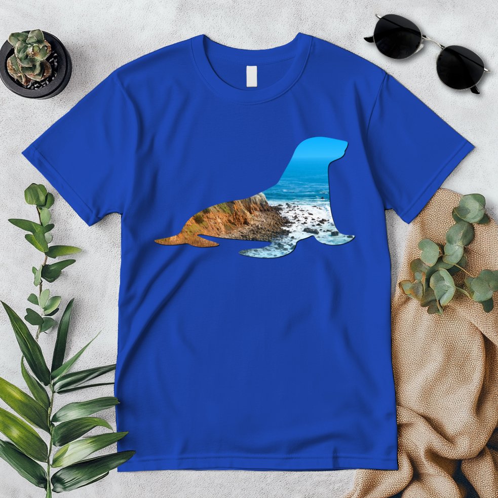 Sea Lion Seal Lovers Silhouette Earth Day And Ocean Week Gift Premium T-Shirt