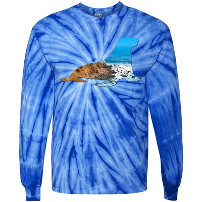 Sea Lion Seal Lovers Silhouette Earth Day And Ocean Week Gift Tie-Dye Long Sleeve Shirt