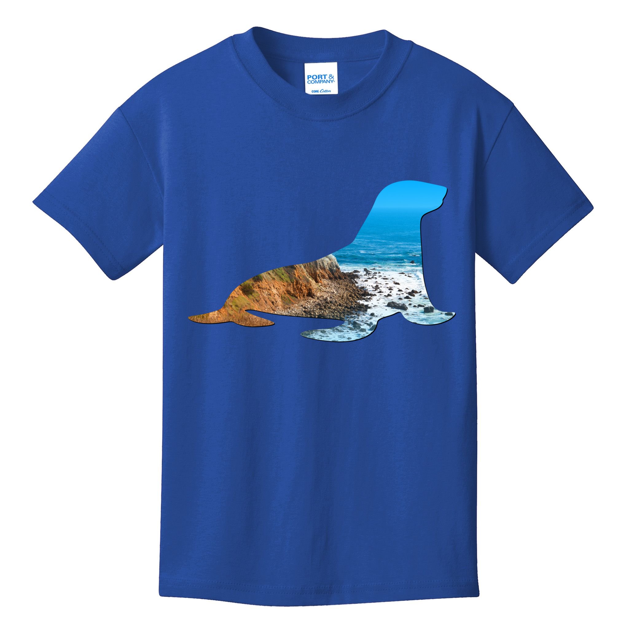 Sea Lion Seal Lovers Silhouette Earth Day And Ocean Week Gift Kids T-Shirt