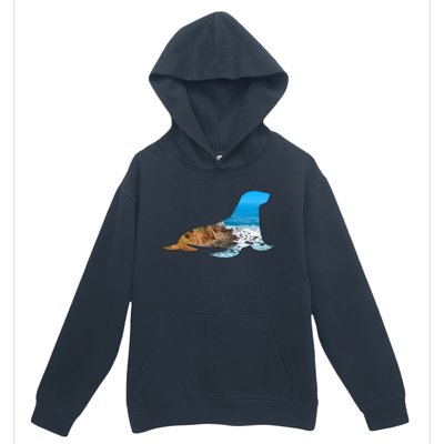 Sea Lion Seal Lovers Silhouette Earth Day And Ocean Week Gift Urban Pullover Hoodie