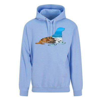 Sea Lion Seal Lovers Silhouette Earth Day And Ocean Week Gift Unisex Surf Hoodie