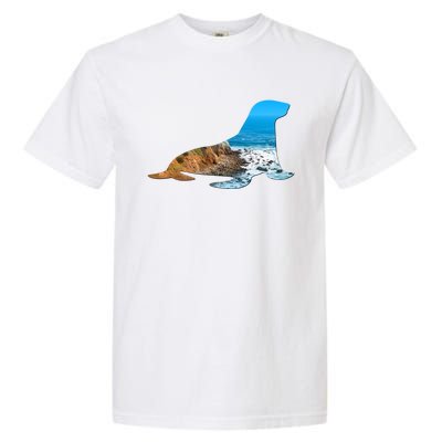 Sea Lion Seal Lovers Silhouette Earth Day And Ocean Week Gift Garment-Dyed Heavyweight T-Shirt