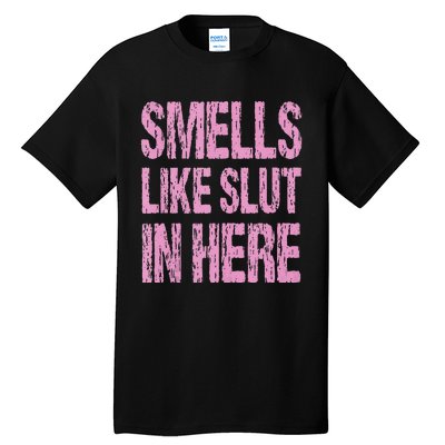 Smells Like Slut In Here Funny Sexy Offensive Adult Humor Tall T-Shirt