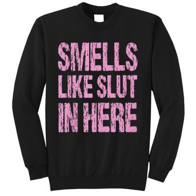 Smells Like Slut In Here Funny Sexy Offensive Adult Humor Tall Sweatshirt