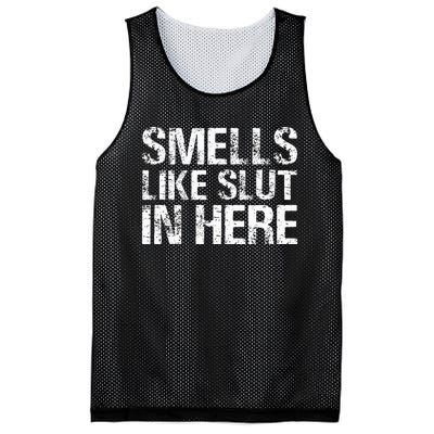 Smells Like Slut In Here Adult Humor Mesh Reversible Basketball Jersey Tank