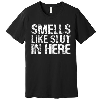 Smells Like Slut In Here Adult Humor Premium T-Shirt