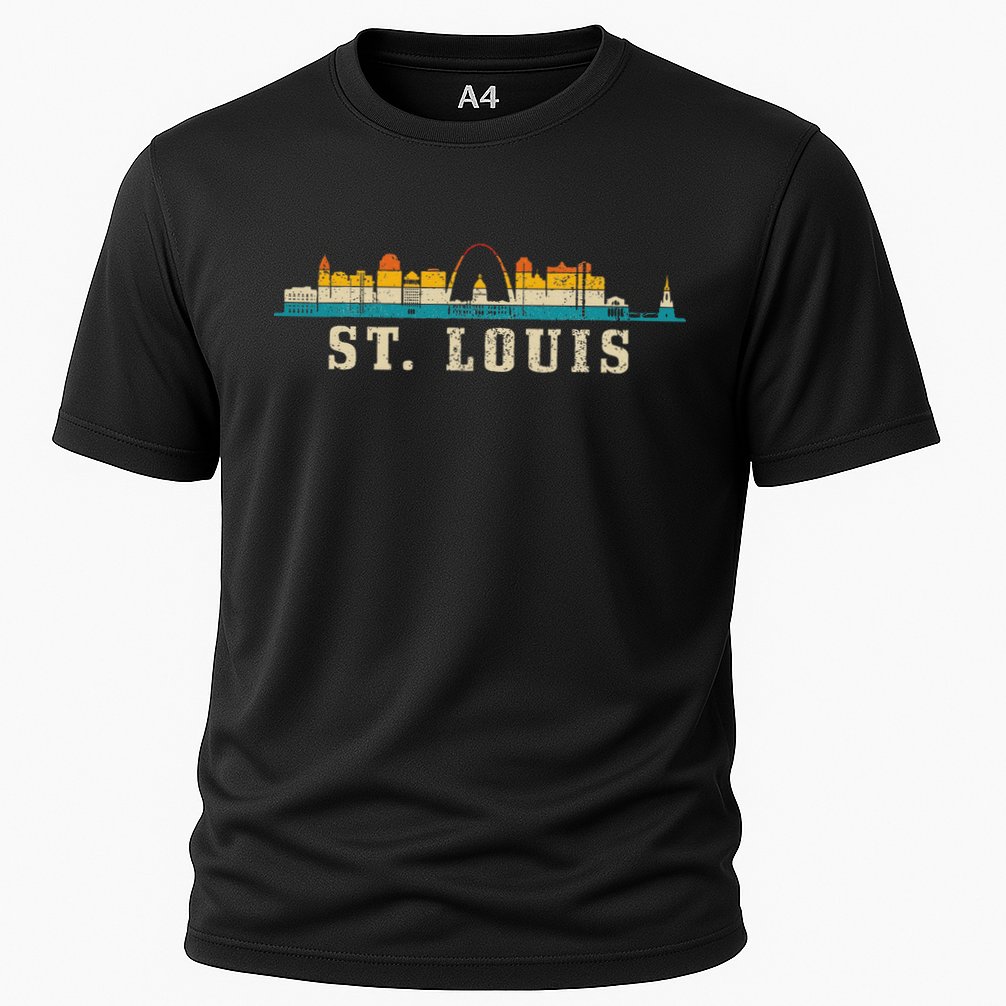 St. Louis Skyline Missouri Vintage Pride Retro Cooling Performance Crew T-Shirt