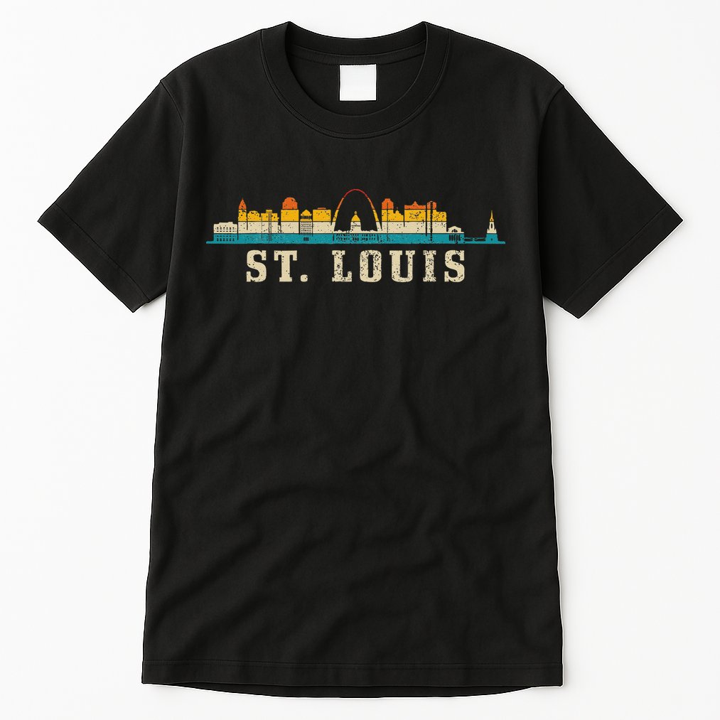 St. Louis Skyline Missouri Vintage Pride Retro Tall T-Shirt