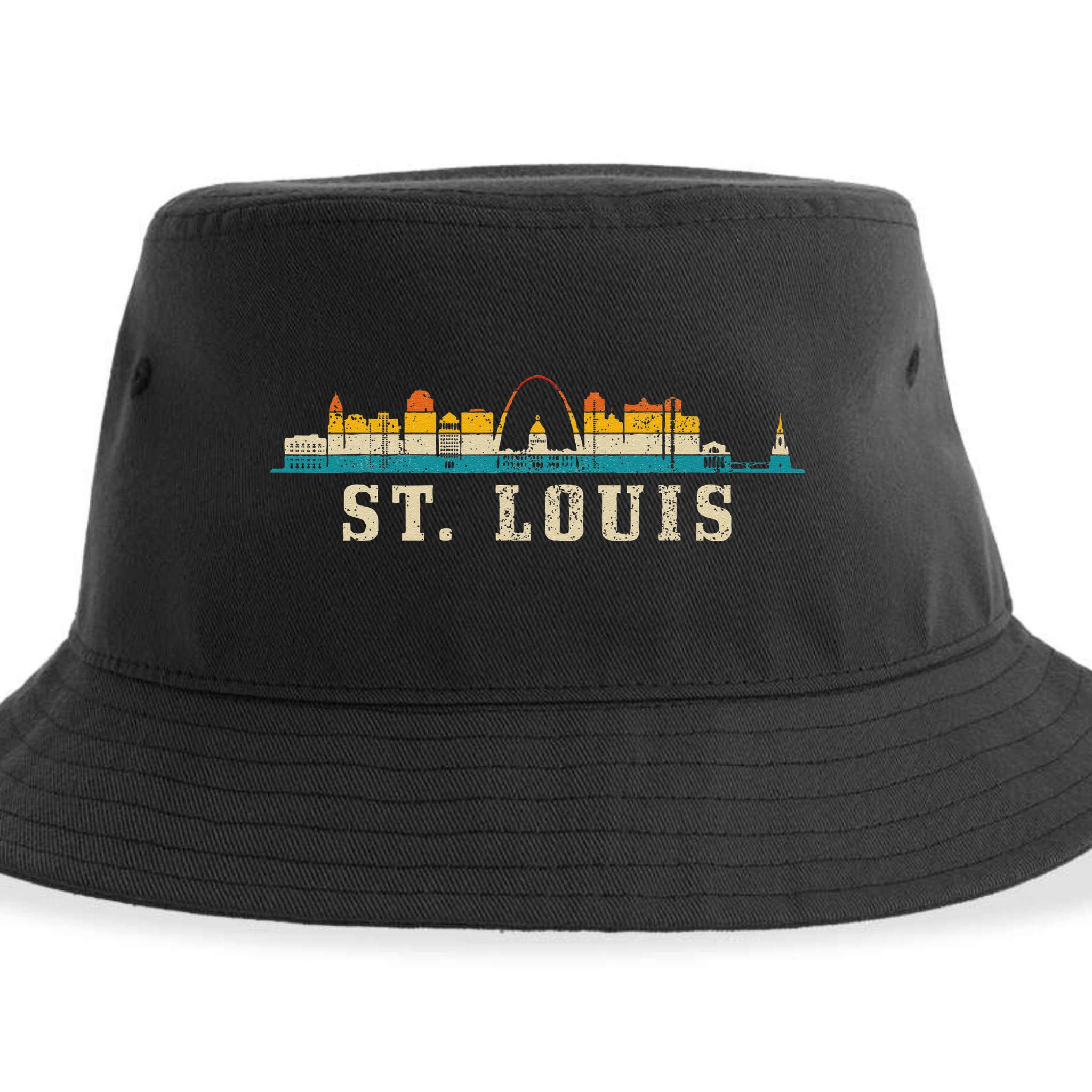 St. Louis Skyline Missouri Vintage Pride Retro Sustainable Bucket Hat