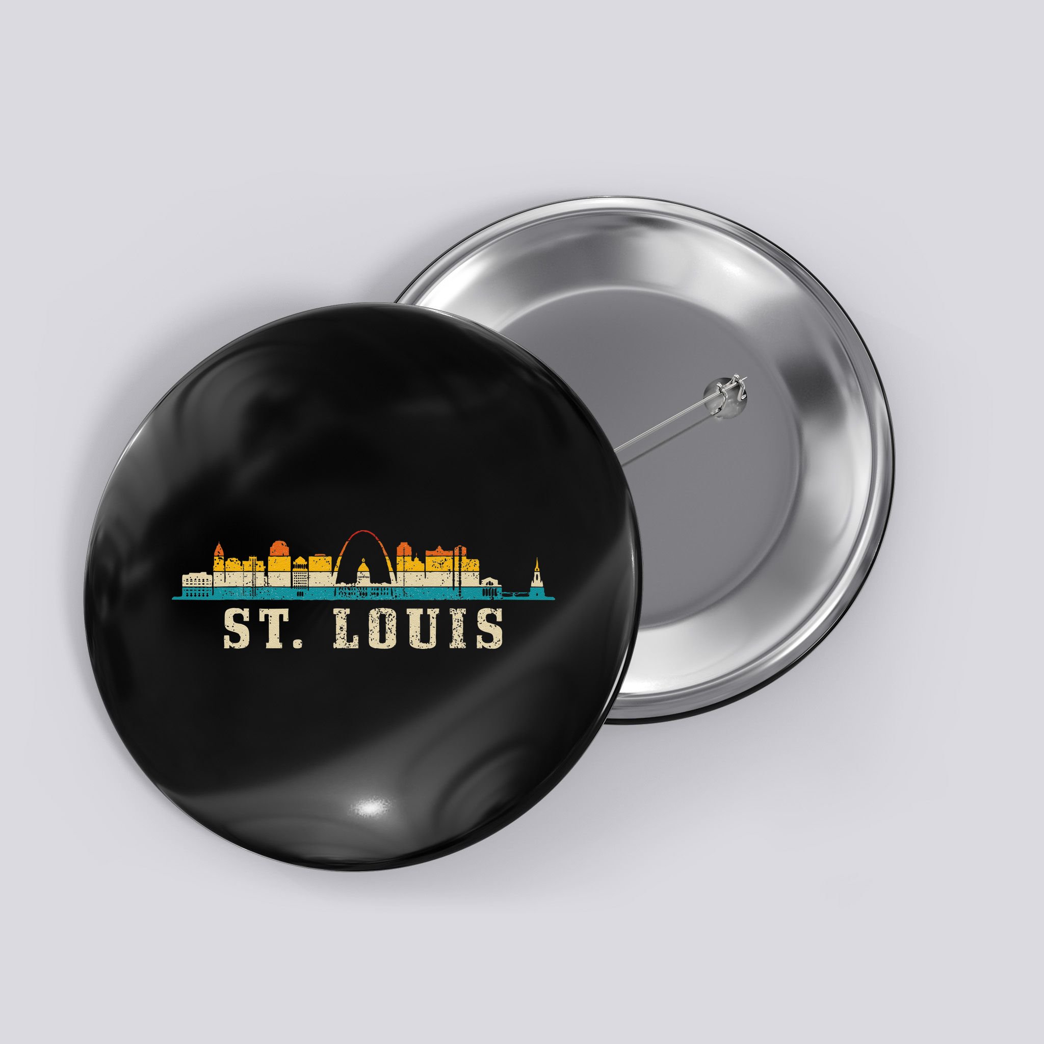 St. Louis Skyline Missouri Vintage Pride Retro Button