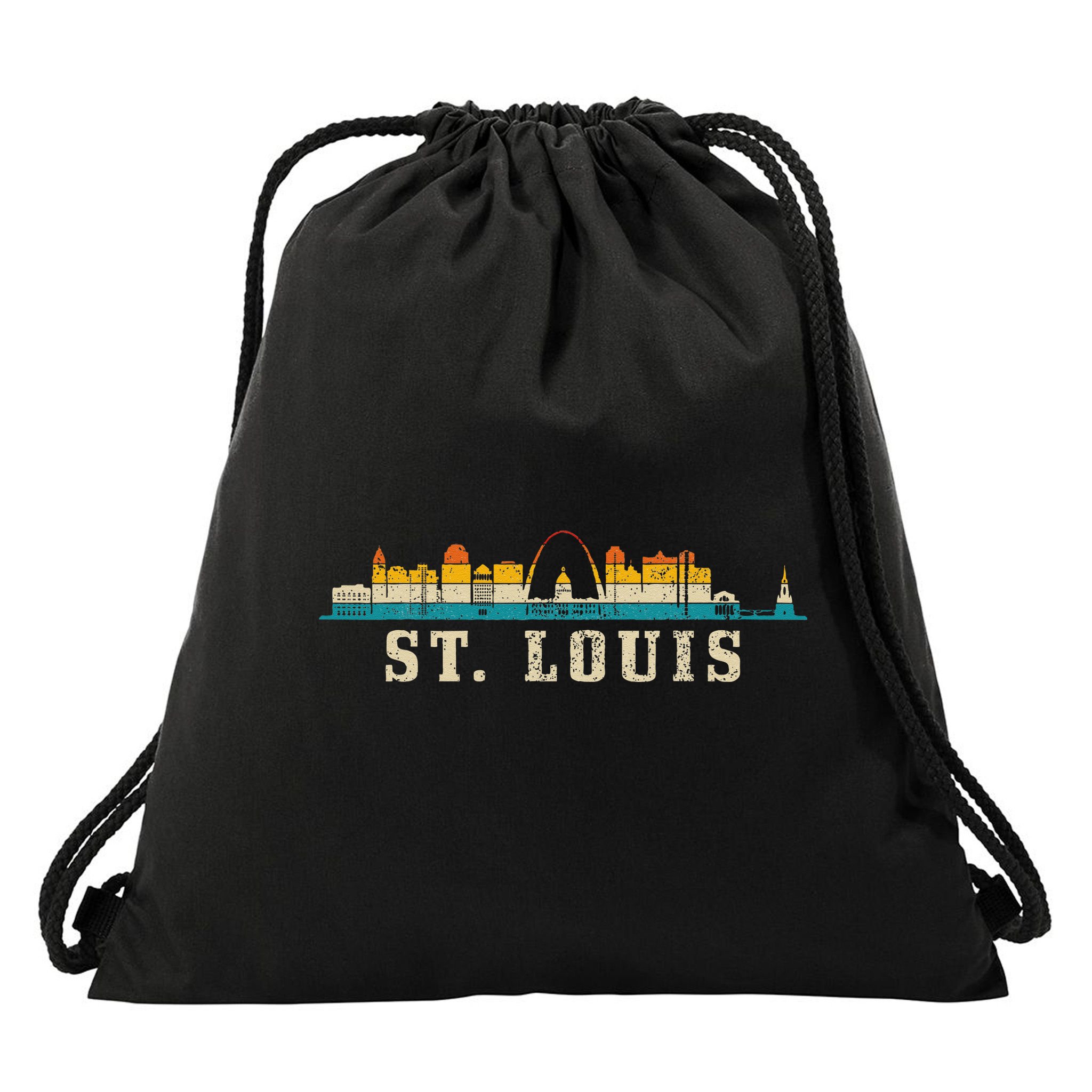 St. Louis Skyline Missouri Vintage Pride Retro Drawstring Bag
