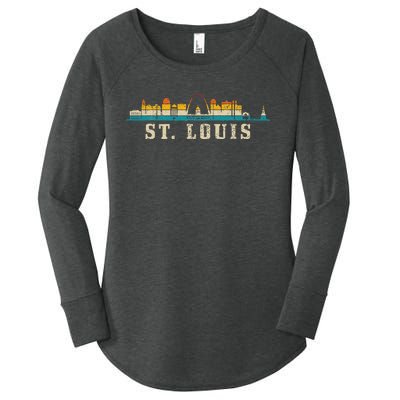 St. Louis Skyline Missouri Vintage Pride Retro Women's Perfect Tri Tunic Long Sleeve Shirt