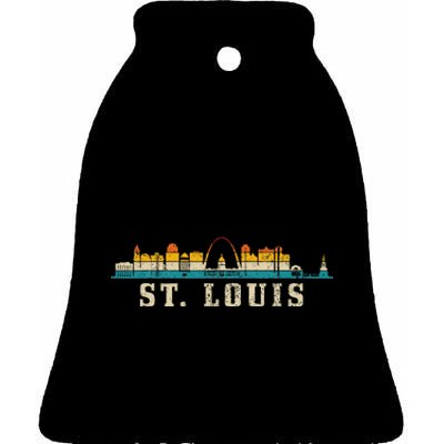 St. Louis Skyline Missouri Vintage Pride Retro Ceramic Bell Ornament