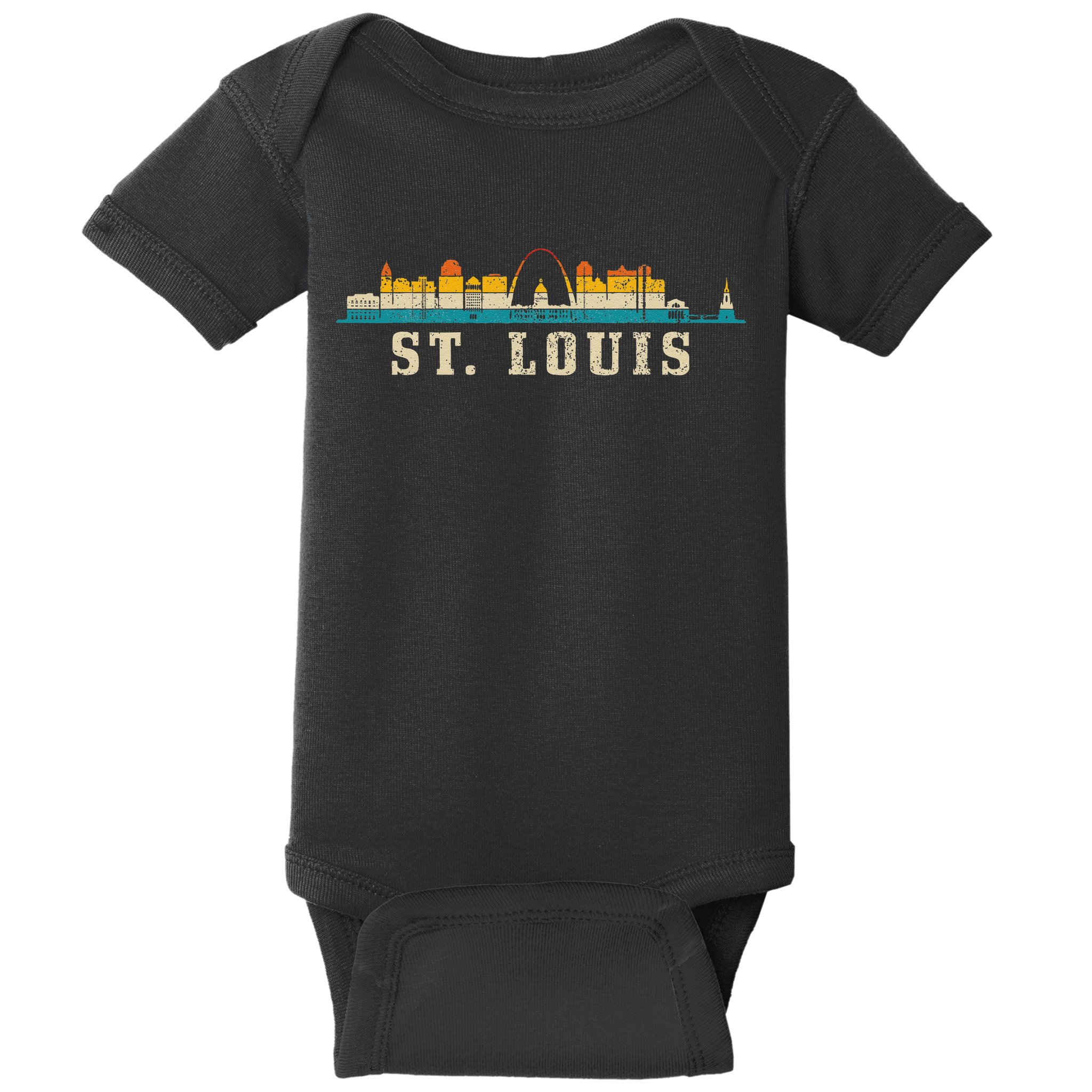 St. Louis Skyline Missouri Vintage Pride Retro Baby Bodysuit
