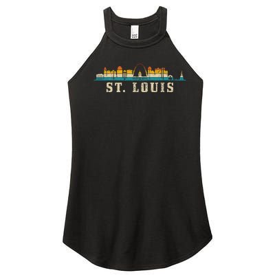 St. Louis Skyline Missouri Vintage Pride Retro Women’s Perfect Tri Rocker Tank