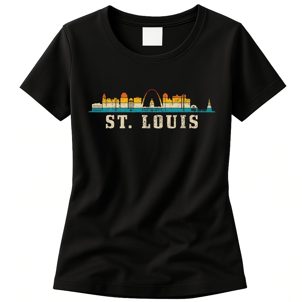 St. Louis Skyline Missouri Vintage Pride Retro Womens T-Shirt