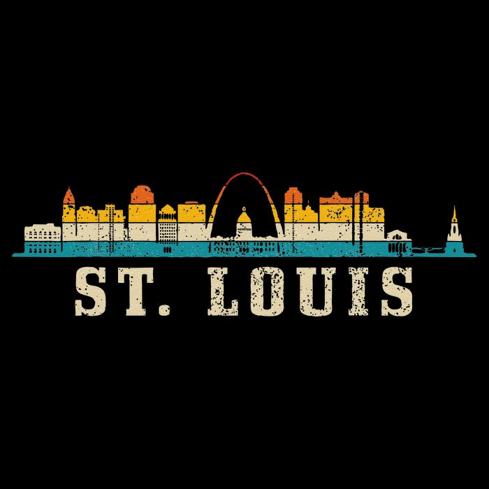 St. Louis Skyline Missouri Vintage Pride Retro Womens T-Shirt