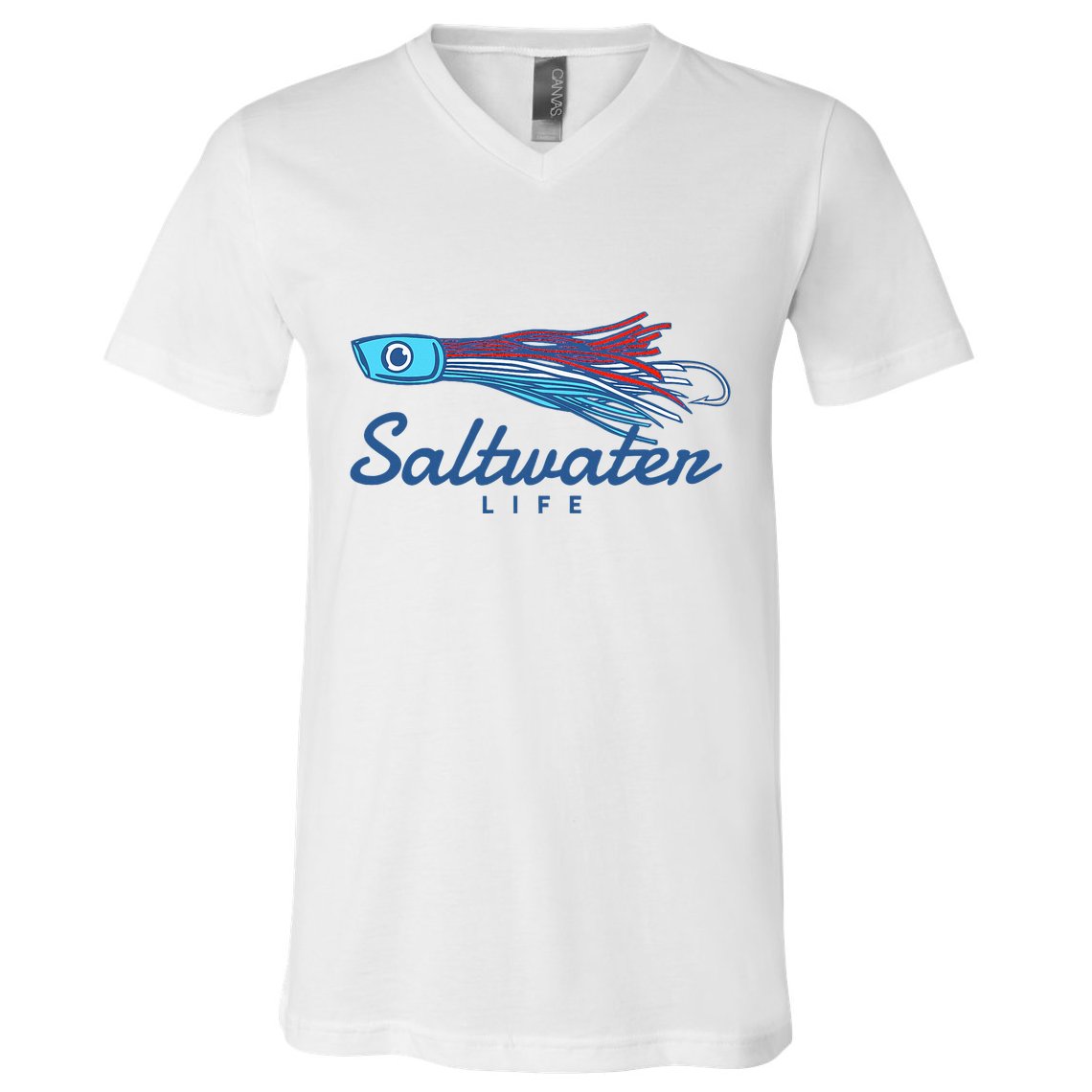 Saltwater Life Saltwater Fishing Lure V-Neck T-Shirt