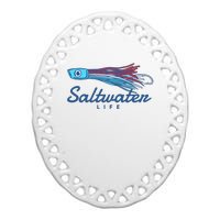 Saltwater Life Saltwater Fishing Lure Ceramic Oval Ornament