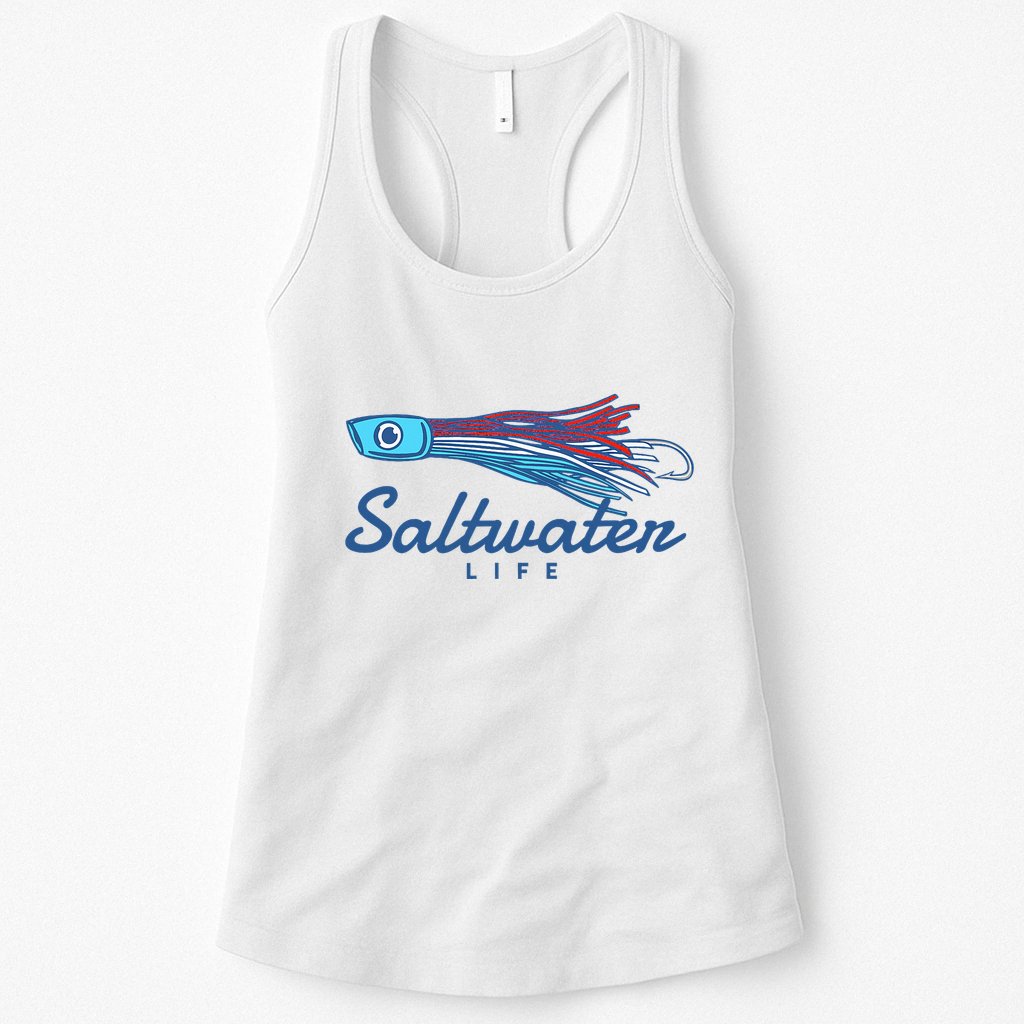 Saltwater Life Saltwater Fishing Lure Womens Tank Top