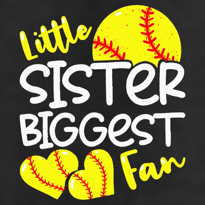 Softball Little Sister Biggest Fan 7 Panel Mesh Trucker Snapback Hat